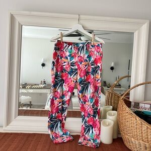 Time and Tru Pink Floral Tropical Print Stretch Jeans
